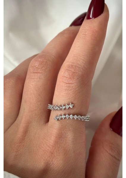 Yeni Sezon Su Yolu Tasarım Yarum Tur Zirkon Taşlı Kadın Yüzük Gümüş fırsatları