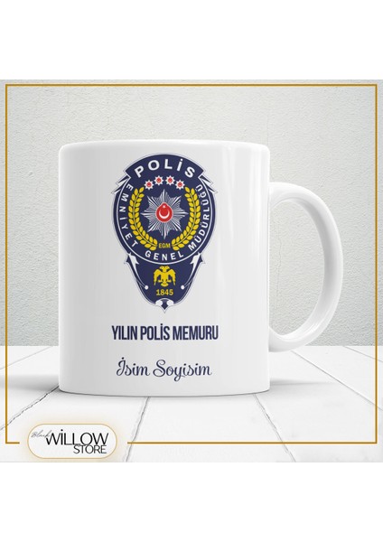 Yılın Polis Memuru Temalı Porselen Kupa Bardak,hediyelik,yüksek Kalite,meslekler Temalı