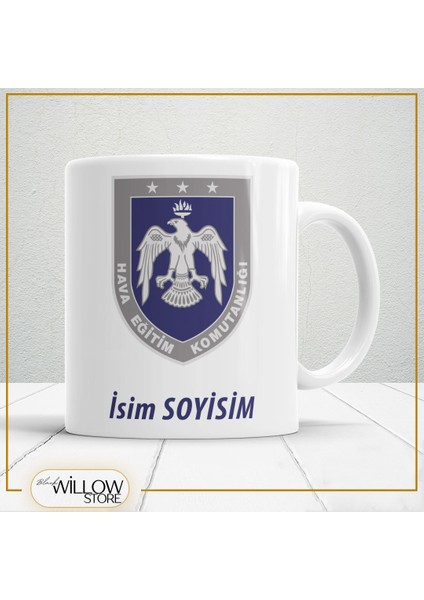 Hava Eğitim Komutanlığı Temalı Porselen Kupa Bardak,hediyelik,yüksek Kalite,meslekler Temalı