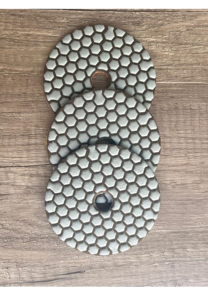 Granit, Mermer Zımpara Düzleştirme ve Parlatma Pedi 3ADET(50-100-200) 100 mm