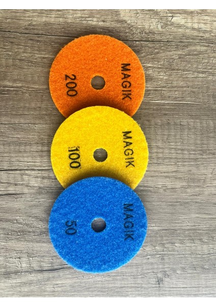 Granit, Mermer Zımpara Düzleştirme ve Parlatma Pedi 3ADET(50-100-200) 100 mm fiyatları