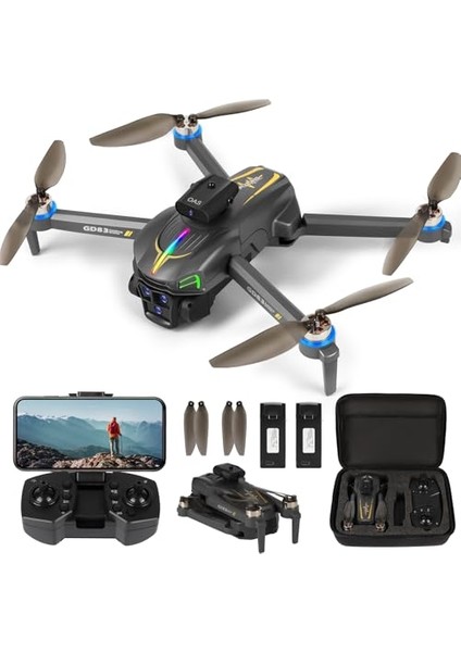 1080P Kameralı Drone, Otomatik Hover Fonksiyonlu Mini Drone Wifi Fpv ve 3D Flip Fırçasız Motor fırsatları