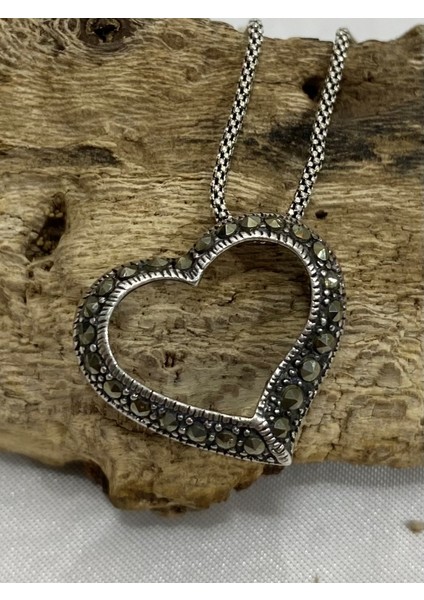 Gümüş Markazit Taşlı Kadın Kolye