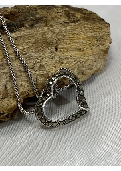 Gümüş Markazit Taşlı Kadın Kolye modelleri