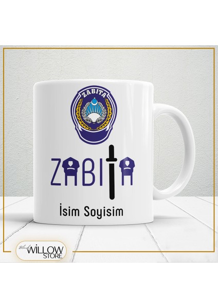 Zabıta Temalı Porselen Kupa Bardak,hediyelik,yüksek Kalite,meslekler Temalı