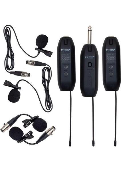 MV-19596 Uhf Yaka Tipi Enstrüman Dörtlü Mikrofon Set