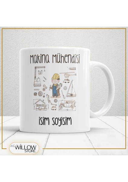 Makina Mühendisi Temalı Porselen Kupa Bardak,hediyelik,yüksek Kalite,meslekler Temalı