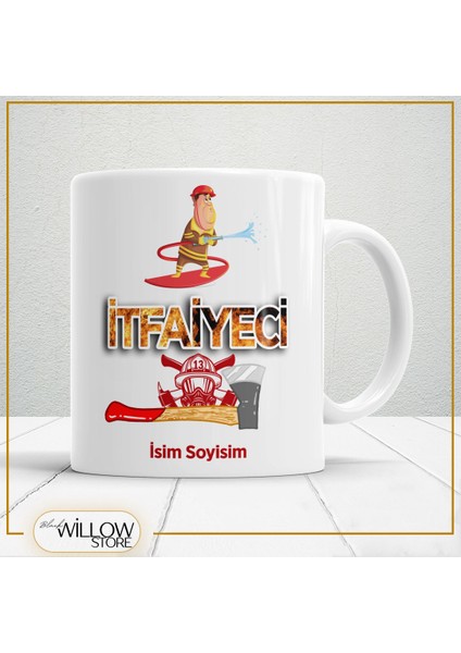 Itfaiyeci 4 Temalı Porselen Kupa Bardak,hediyelik,yüksek Kalite,meslekler Temalı