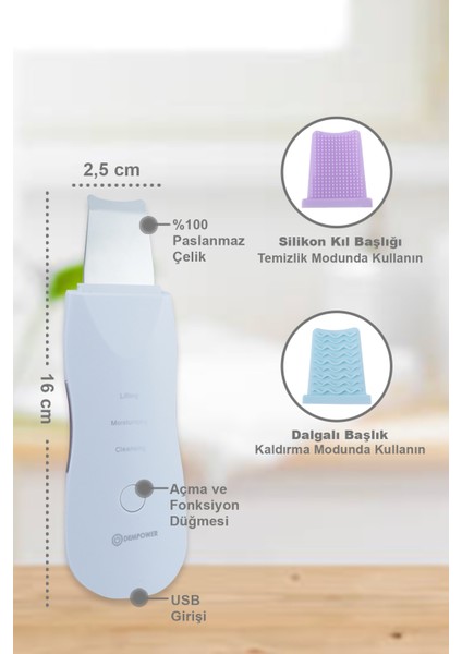 Ultrasonik Yüz Temizleme Cihazı Scrubber | Siyah Nokta Akne Peeling Lifting Nemlendirme Aleti modelleri