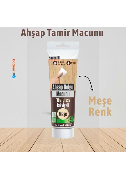 Ahşap Parke Tamir Macunu Meşe Renk Mobilya Masa Dolgu Çatlak Çizik Giderici 125 ml Kullanıma Hazır