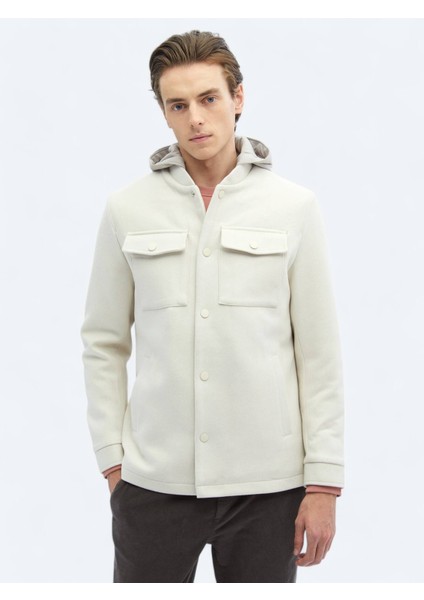 Açık Bej Regular Fit Kapüşonlu Casual Dokuma Mont indirimleri