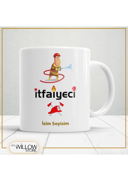 Itfaiyeci Temalı Porselen Kupa Bardak,hediyelik,yüksek Kalite,meslekler Temalı