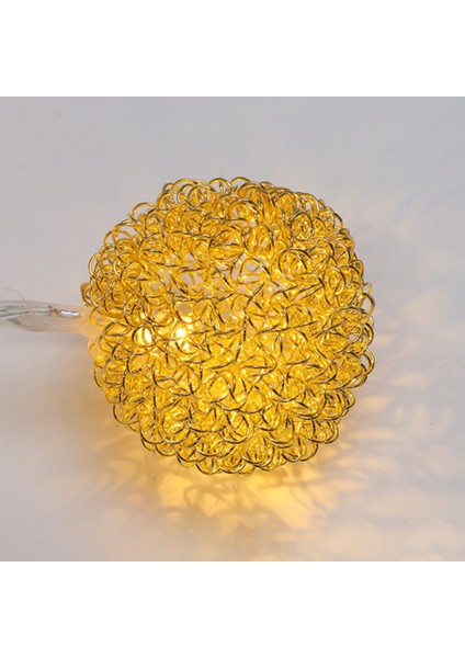 Yılbaşı Metal Top LED Işık Zinciri – Sıcak Beyaz 165 cm | Dekoratif Noel Süsü fırsatları