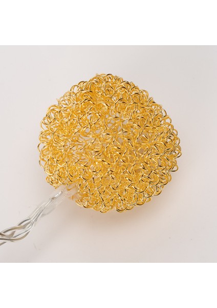 Yılbaşı Metal Top LED Işık Zinciri – Sıcak Beyaz 165 cm | Dekoratif Noel Süsü indirimleri