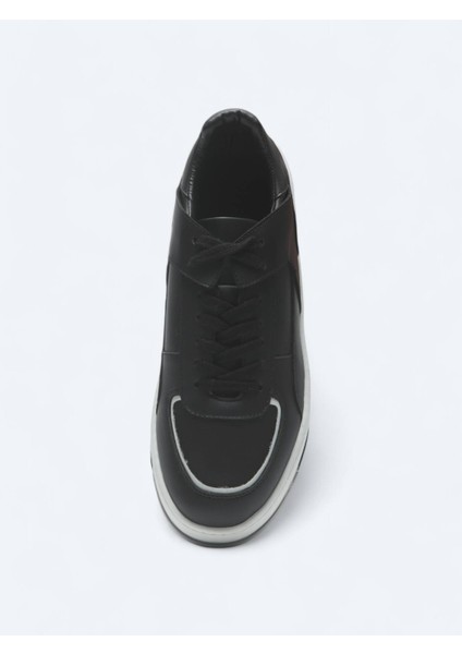 Siyah Deri Spor Ayakkabı