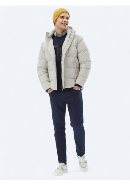 Taş Regular Fit Casual Dokuma Mont