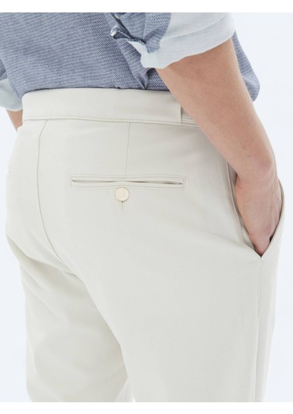 Bej Dokuma Loose Fit Casual Pantolon