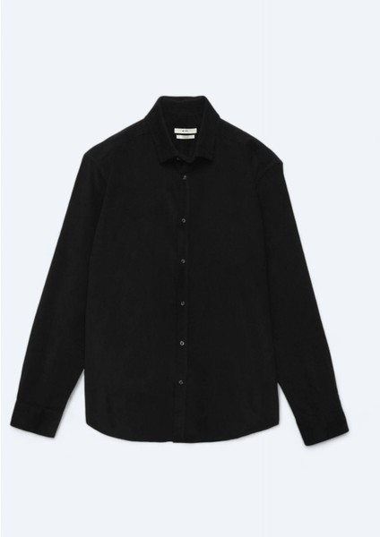 Siyah Fitilli Regular Fit Dokuma Kadife Casual %100 Pamuk Gömlek fiyatları