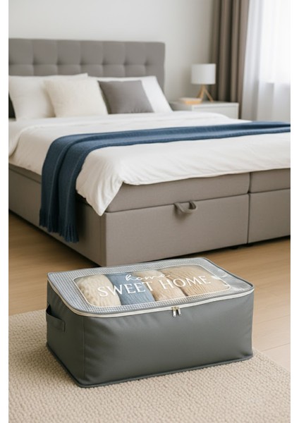 Şeffaf Sweet Home Baskılı Lavanta Kokulu [2 Adet] 64X44X20 Kalın Kumaş