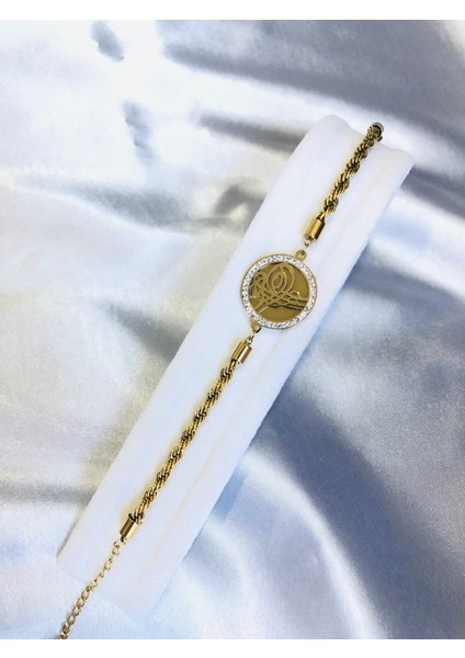 Taş Detaylı Çelik Tuğra Burgu Zincir indirimleri