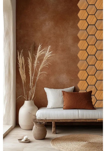 Mdf Ahşap Akustik Duvar ve Tavan Paneli Petek 60X67 cm - Teak fiyatları