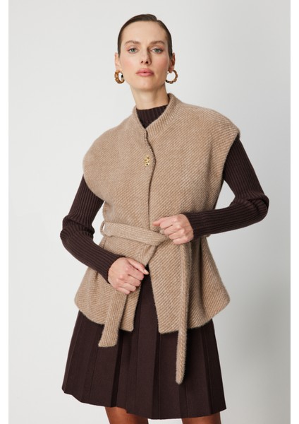 Beli Kuşaklı Dokulu Yelek 64900-26K fiyatları