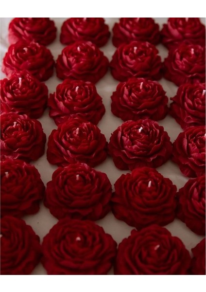 El Yapımı Kokulu Gül Figürlü Dekoratif Mum 25 Adet (Söz Nişan)