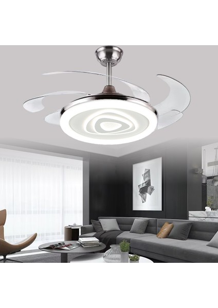 Tavan Vantilatörü Pervaneli Avize Kumandalı Açılır-Kapanır Gizlinebilir Kanat Üç Işık Renk CAP108 cm modelleri