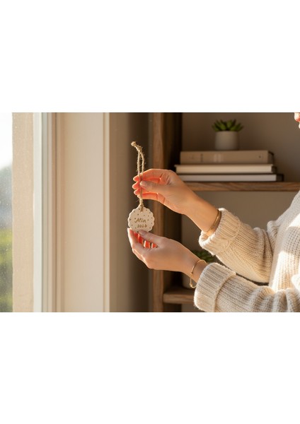 2026 Kişiye Özel Yaldızlı Yılbaşı Ağacı Süsü – El Yapımı Seramik Süs fırsatları