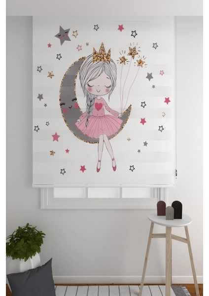 Zebra Perde Sevimli Ay Yıldız Prenses Desenli Çocuk Odası Zebra Perde fiyatları
