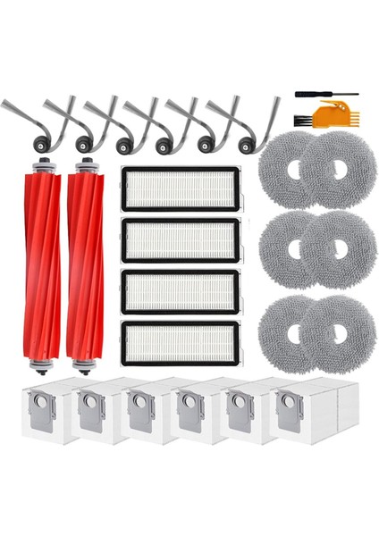 26 Adet Roborock Qv 35A / Qv 35S / Qr 798 / Qr 598 Yedek Parçalar Vakum Fırçası Hepa Filtre Paspas Bezi Toz Torbası (Yurt Dışından)