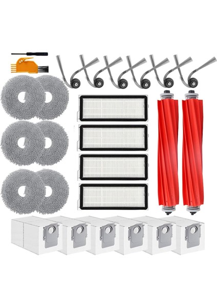 26 Adet Roborock Qv 35A / Qv 35S / Qr 798 / Qr 598 Yedek Parçalar Vakum Fırçası Hepa Filtre Paspas Bezi Toz Torbası (Yurt Dışından) modelleri