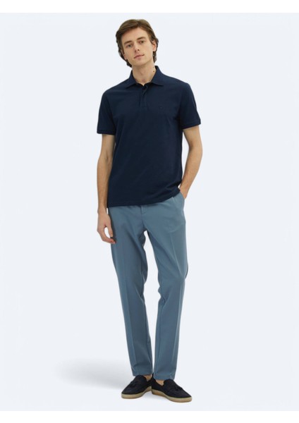 Lacivert Düz Polo Yaka %100 Pamuk T-Shirt modelleri