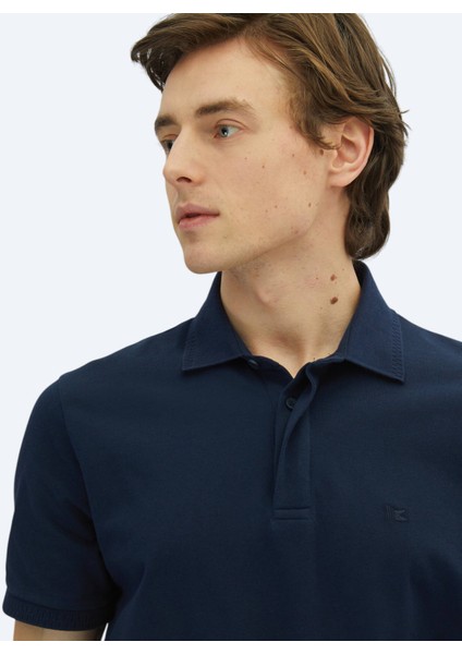 Lacivert Düz Polo Yaka %100 Pamuk T-Shirt fırsatları