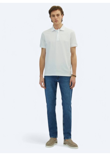 Beyaz Düz Polo Yaka %100 Pamuk T-Shirt modelleri