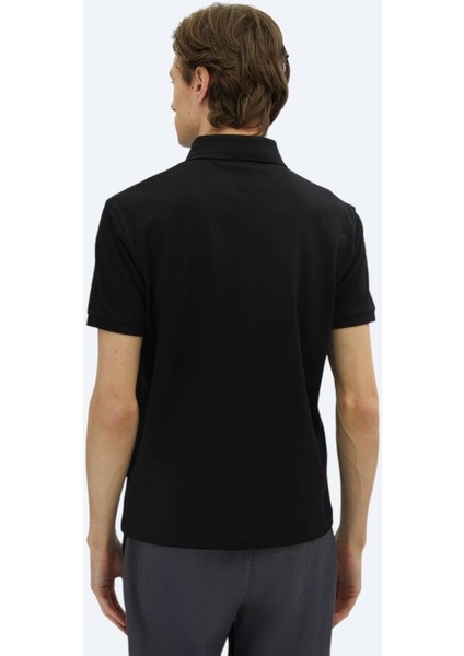 Siyah Düz Polo Yaka %100 Pamuk T-Shirt indirimleri