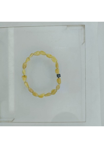 Doğal Damla Kehribar ve Hematit Taşı Bileklik