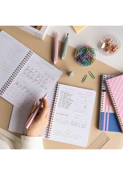 A5 Spiralli Ders Çalışma Planlayıcısı - - Sınava Hazırlık Ayt-Tyt-Kpss-Ales-Yds Pembe fiyatları