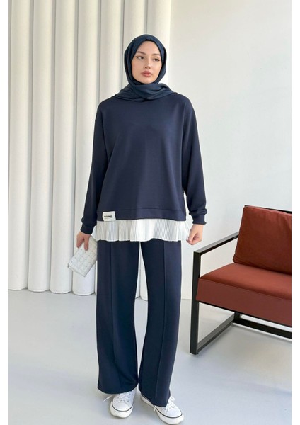 Altı Piliseli Pantolonlu Tesettür Takım