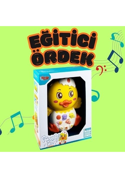 Eğitici Ördek - Hayvan Sesleri – 4 Farklı Melodi – Işık Efekti – Eğitici Bebek Oyuncağı