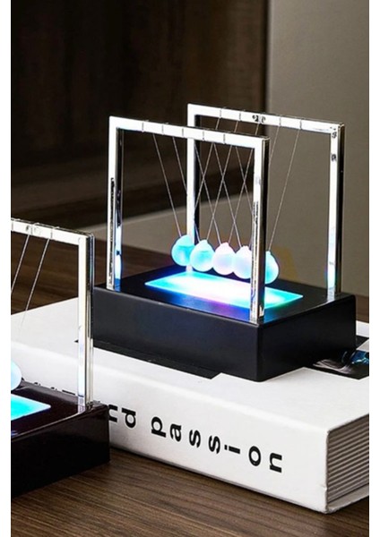 LED Işıklı Denge Topu Hediyelik Masaüstü Newton Denge Topu