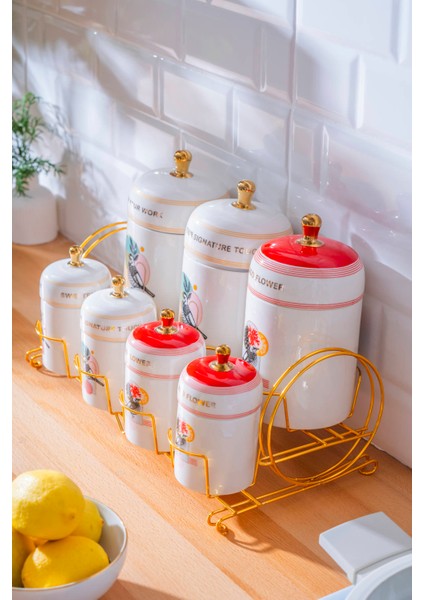 Parrot 7 Li Porselen Baharatlık Takımı