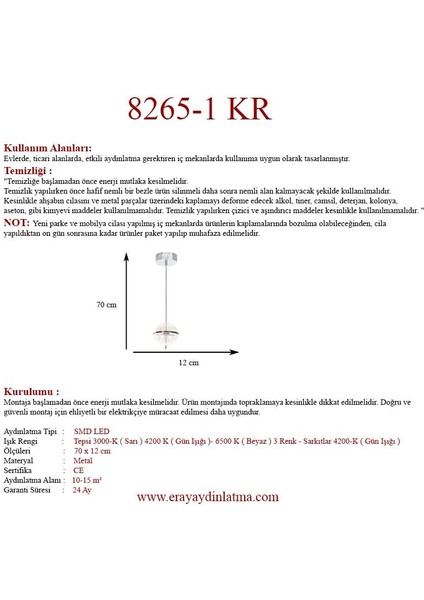8265-1 Krom LED Avize modelleri