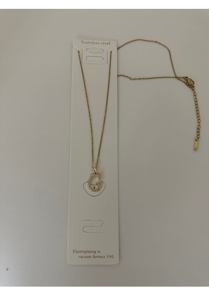 Çelik G Harf Taşlı Kolye modelleri