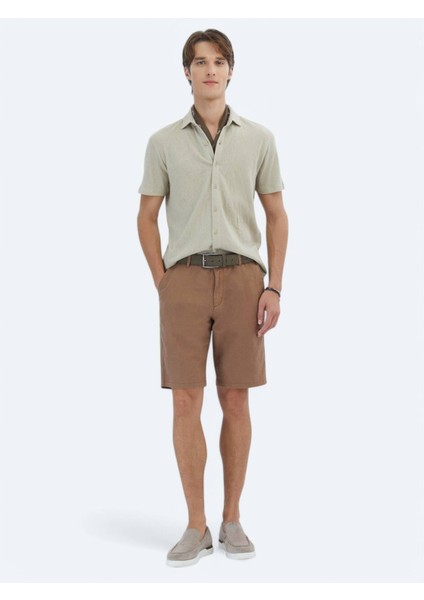 Bej Düz Regular Fit Casual Pamuk Karışımlı Gömlek modelleri