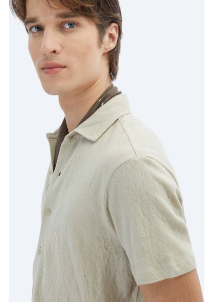 Bej Düz Regular Fit Casual Pamuk Karışımlı Gömlek indirimleri
