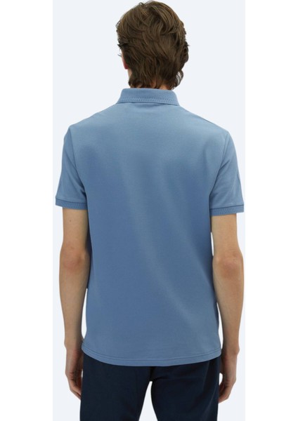 Havacı Mavi Düz Polo Yaka %100 Pamuk T-Shirt indirimleri