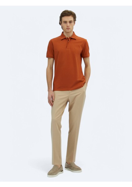 Kiremit Düz Polo Yaka %100 Pamuk T-Shirt modelleri