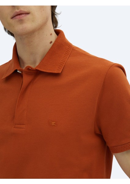 Kiremit Düz Polo Yaka %100 Pamuk T-Shirt indirimleri