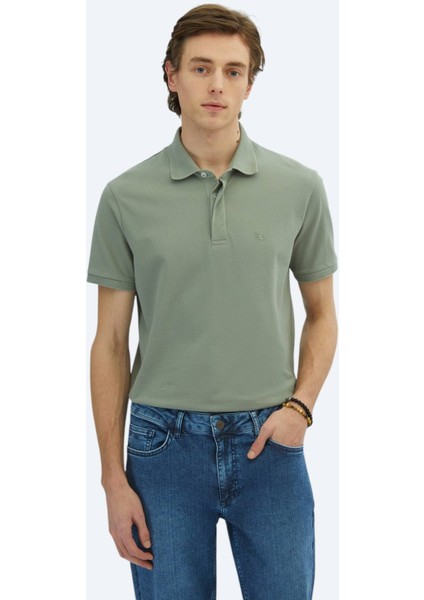 Haki Düz Polo Yaka %100 Pamuk T-Shirt fiyatları